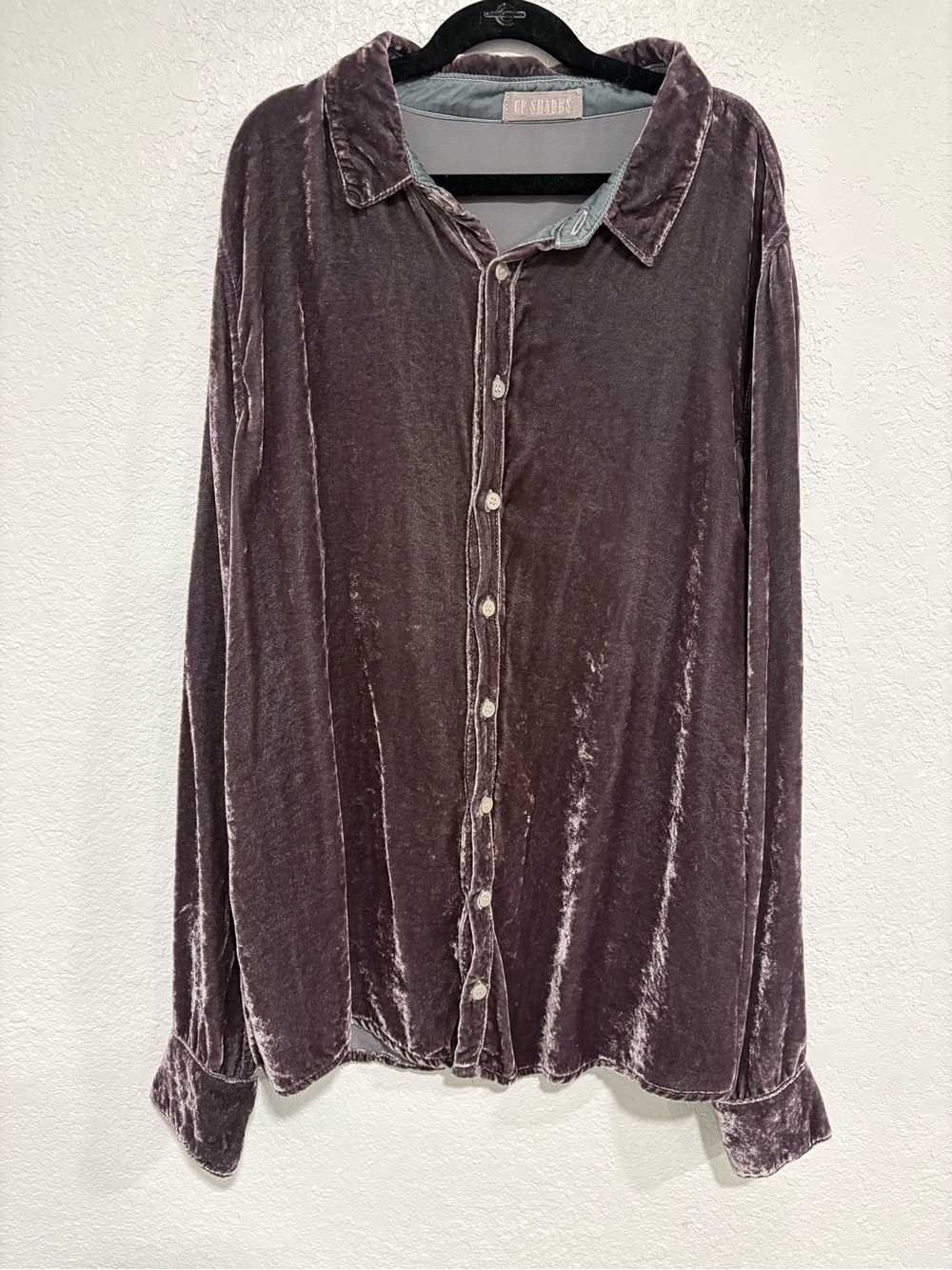 CP Shades Velvet Button-Down Shirt - Plum